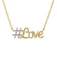 Load image into Gallery viewer, 14K Yellow Gold Hashstag Love Scripted Necklace
