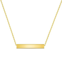 Load image into Gallery viewer, 14k Yellow Gold Engravable Personalized Four Sided Horizontal Bar Necklace with Spring Ring Clasp
