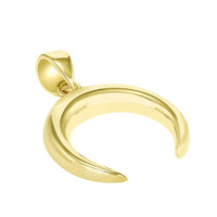 Load image into Gallery viewer, 14k Gold Double Horn Crescent Moon Pendant with High Polish - Yellow Gold
