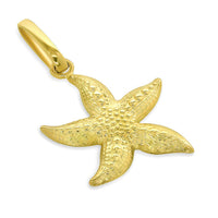 Load image into Gallery viewer, 14k Gold Textured 3D Starfish Charm Pendant with Curb Chain Necklace - Yellow Gold
