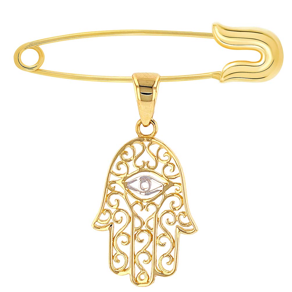 Solid 14K Gold Hamsa cheapest Hand Evil Eye Charm