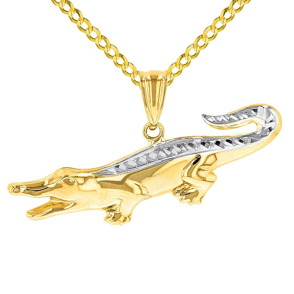 14K Yellow Gold Alligator Charm Animal