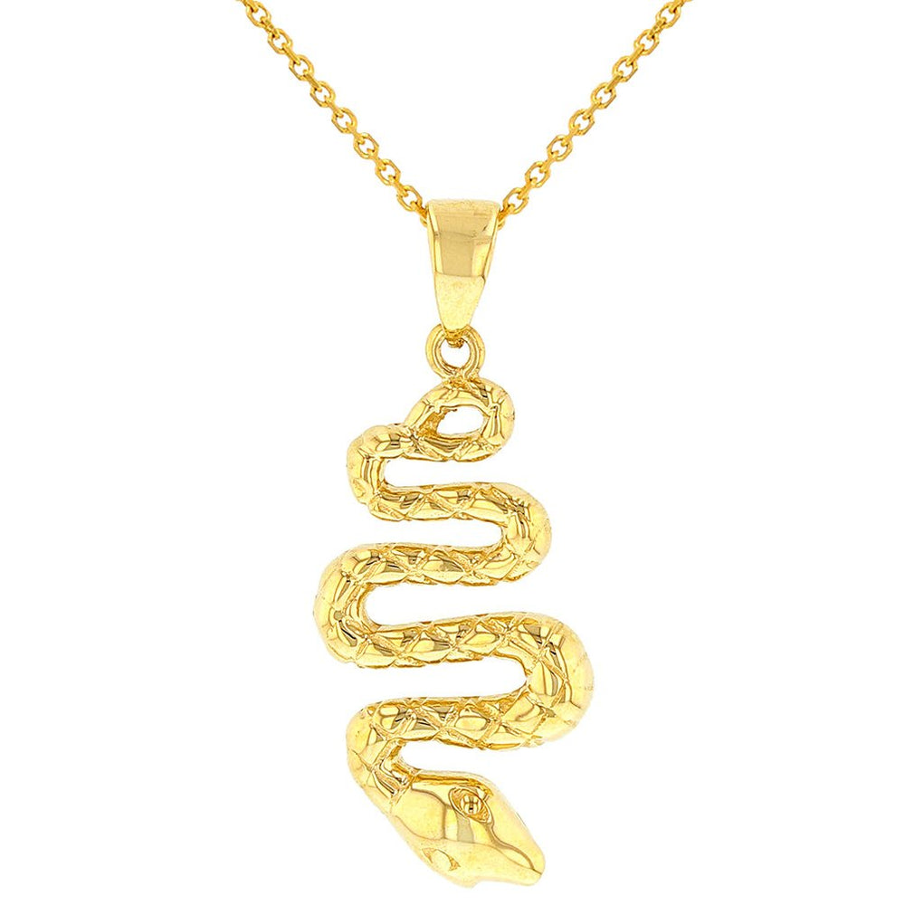Polished Snake Charm Animal Pendant Necklace