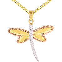 Load image into Gallery viewer, 14K Yellow Gold and Rose Gold Milgrain Dragonfly
