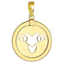 Load image into Gallery viewer, 14K Yellow Gold Reversible Aries Zodiac Pendant
