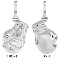 Load image into Gallery viewer, Jewelry America High Polish 14k Gold Necklace with 3D Single Boxing Glove Charm Sports Pendant - White Gold
