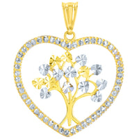 Load image into Gallery viewer, 14K Yellow Gold Tree of Life Heart Pendant
