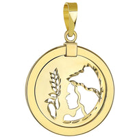Load image into Gallery viewer, 14K Yellow Gold Reversible Round Virgo Pendant
