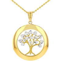 Load image into Gallery viewer, 14K Yellow Gold Round Tree of Life Pendant Necklace
