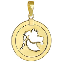 Load image into Gallery viewer, 14K Yellow Gold Reversible Capricorn Pendant
