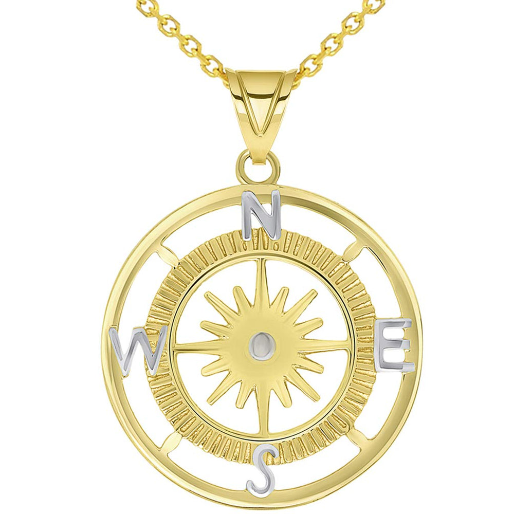 16-Wind Point Compass Rose Pendant Necklace