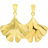 Load image into Gallery viewer, Products Solid 14k Yellow Gold Japanese Ginkgo Biloba Leaf Pendant
