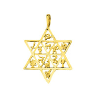 Load image into Gallery viewer, Jewelry America 14k Yellow Gold Textured Star of David Charm with 12 Tribes of Israel Pendant Necklace

