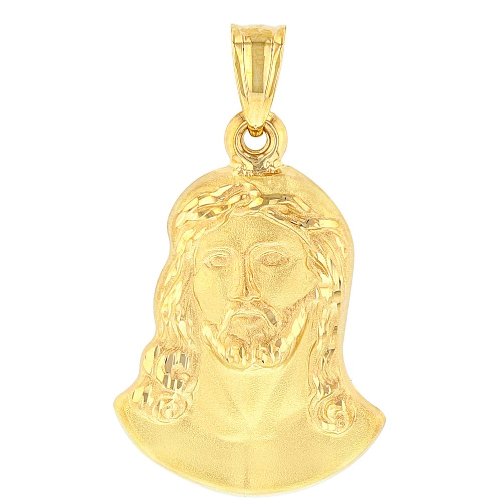 gold jesus face pendant