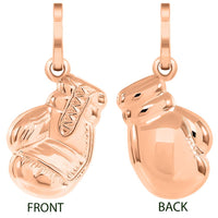 Load image into Gallery viewer, Jewelry America High Polish 14k Gold Necklace with 3D Single Boxing Glove Charm Sports Pendant - Rose Gold
