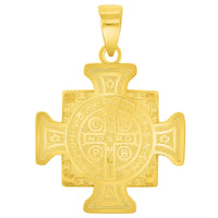 Load image into Gallery viewer, Solid 14k Yellow Gold Cross of Holy Father Saint Benedict Pendant (Reversible)

