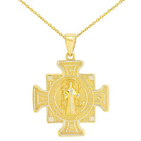 Load image into Gallery viewer, 14K Yellow Gold Saint Benedict Cross Charm Pendant
