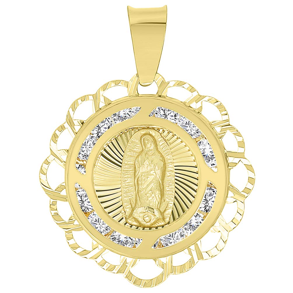 CZ Dainty Our Lady of Guadalupe Miraculous Medallion Charm Pendant