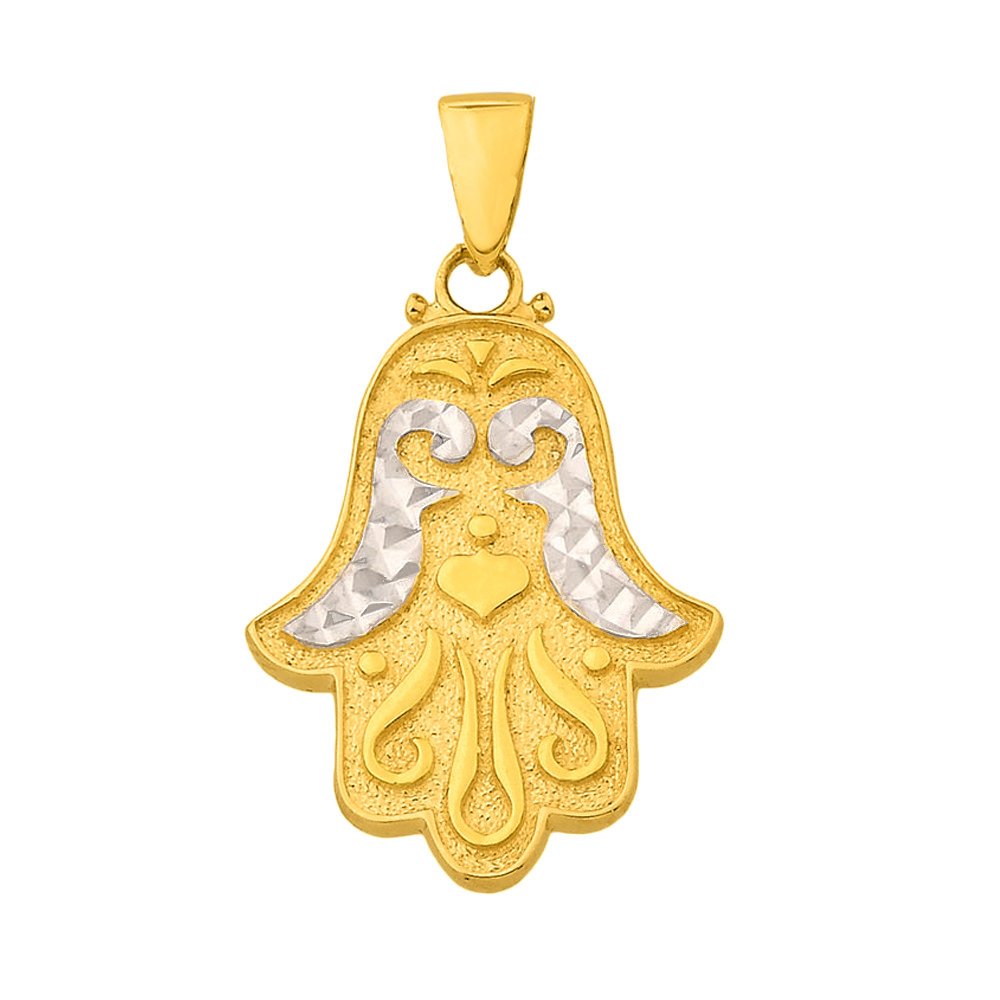 14K Yellow Gold Hamsa Hand of Fatima Pendant