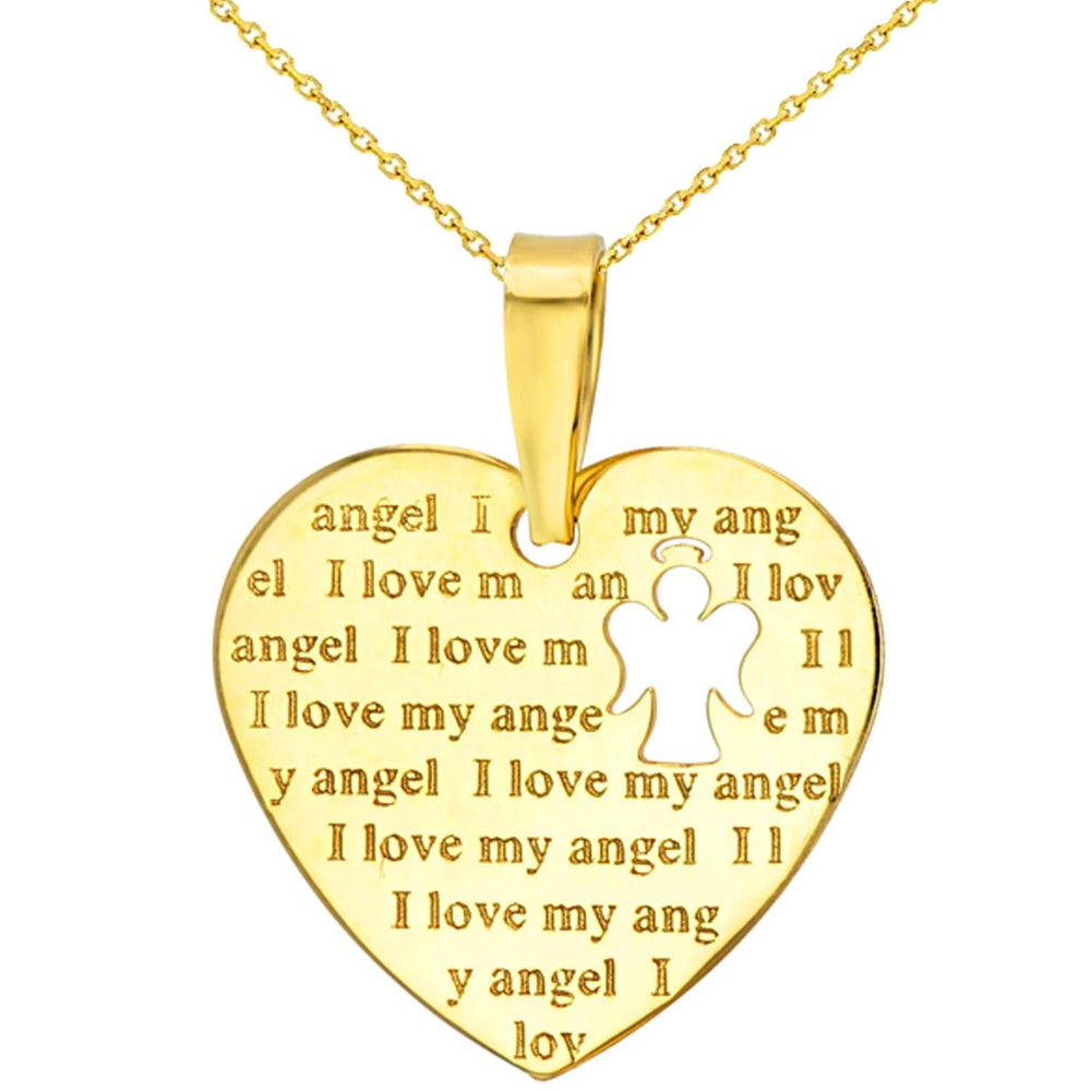 I Love My Angel Script Pendant Necklace