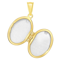 Load image into Gallery viewer, 14k Yellow Gold Plain and Simple Oval Locket Pendant with Cable Chain Necklace
