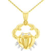 Load image into Gallery viewer, Yellow Gold Cancer Sign Pendant Necklace
