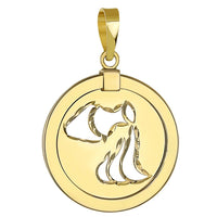 Load image into Gallery viewer, 14K Yellow Gold Reversible Aquarius Pendant
