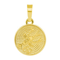 Load image into Gallery viewer, 14k Yellow Gold Tiny Round Zodiac Sign Charm Horoscope Pendant
