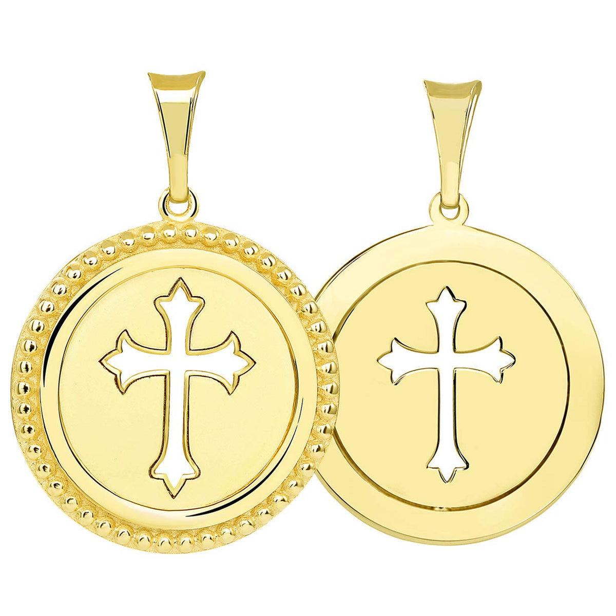 Reversible Open Christian Cross Medallion Pendant