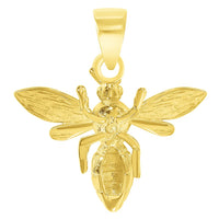 Load image into Gallery viewer, 14k Yellow Gold 3D Honey Bee Charm Bumblebee Insect Pendant Necklace
