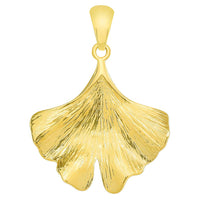 Load image into Gallery viewer, Products Solid 14k Yellow Gold Japanese Ginkgo Biloba Leaf Pendant
