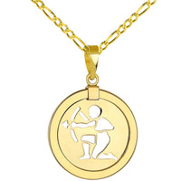 Load image into Gallery viewer, Sagittarius Zodiac Sign Pendant Figaro Necklace
