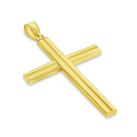 Load image into Gallery viewer, 14k Yellow Gold High Polished Large Plain Religious Cross Pendant
