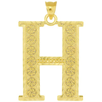 Load image into Gallery viewer, 14k Yellow Gold Textured Uppercase Initial Letter Pendant with Eternity Symbols
