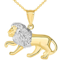 Load image into Gallery viewer, Gold Lion Pendant Rolo Necklace
