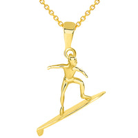 Load image into Gallery viewer, Surfer Surfing On Surfboard Pendant Necklace

