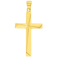 Load image into Gallery viewer, Solid 14K Yellow Gold Elegant Religious Plain Cross Pendant
