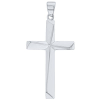 Load image into Gallery viewer, Solid 14K White Gold Elegant Religious Plain Cross Pendant
