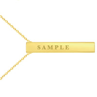 Load image into Gallery viewer, Products 14k Yellow Gold Engravable Personalized Four Sided Vertical Bar Necklace with Spring Ring Clasp, 18&quot;

