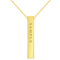 Load image into Gallery viewer, Products 14k Yellow Gold Engravable Personalized Four Sided Vertical Bar Necklace with Spring Ring Clasp, 18&quot;
