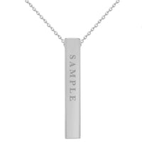 Load image into Gallery viewer, 14k White Gold Engravable Personalized Four Sided Vertical Bar Necklace with Spring Ring Clasp, 18&quot;
