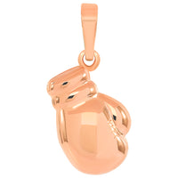 Load image into Gallery viewer, High Polish 14k Rose Gold 3D Single Boxing Glove Charm Sports Pendant
