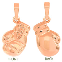 Load image into Gallery viewer, High Polish 14k Rose Gold 3D Single Boxing Glove Charm Sports Pendant
