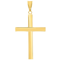 Load image into Gallery viewer, 14k Yellow Gold Polished Simple Religious Cross Pendant

