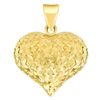Load image into Gallery viewer, 14k Yellow Gold Sparkle Cut Puffed Heart
