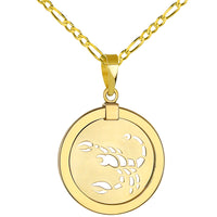 Load image into Gallery viewer, Scorpion Scorpio Zodiac Sign Pendant Figaro Necklace
