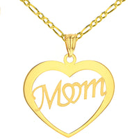 Load image into Gallery viewer, 14K Yellow Gold Simple Heart with Mom Pendant

