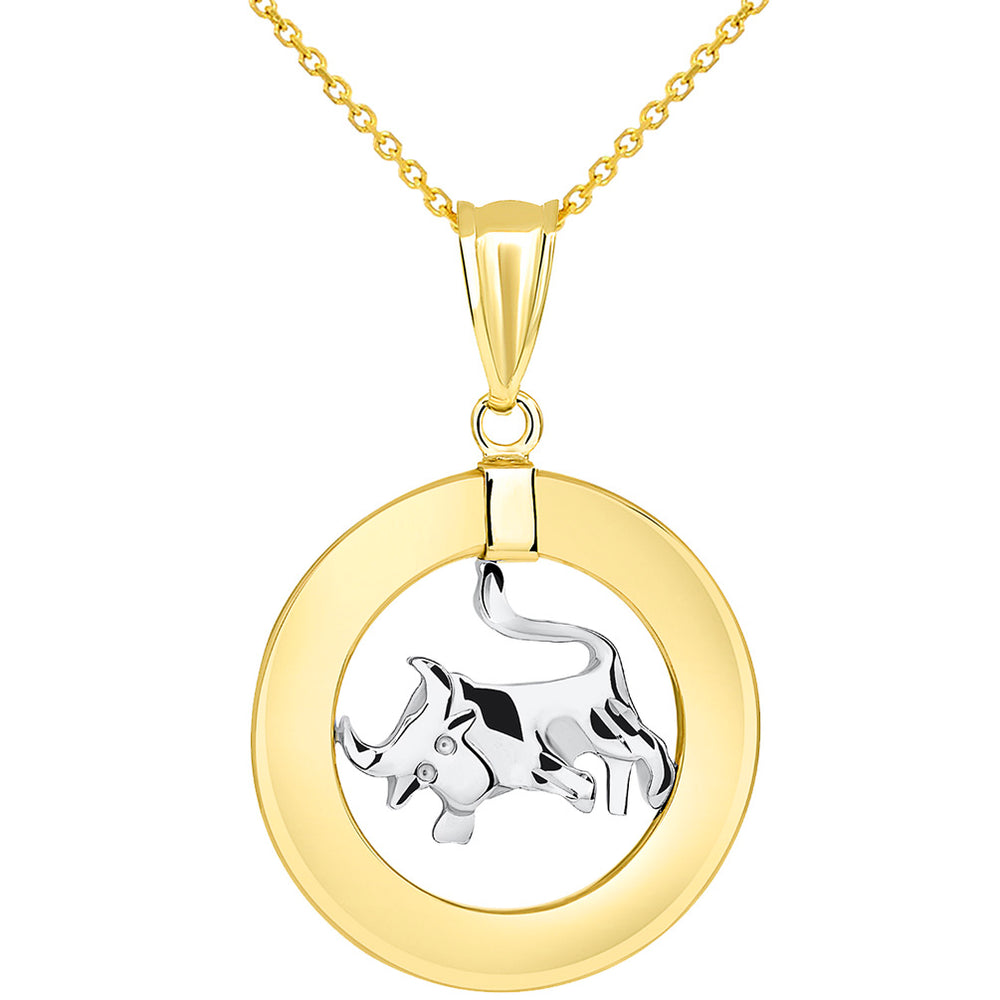 14k Gold Taurus Pendant Necklace