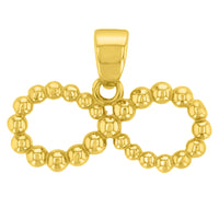 Load image into Gallery viewer, 14K Yellow Gold Beaded Style Infinity Pendant with Cuban Chain Necklace
