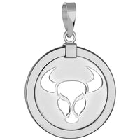 Load image into Gallery viewer, 14k White Gold Round Taurus Zodiac Sign
